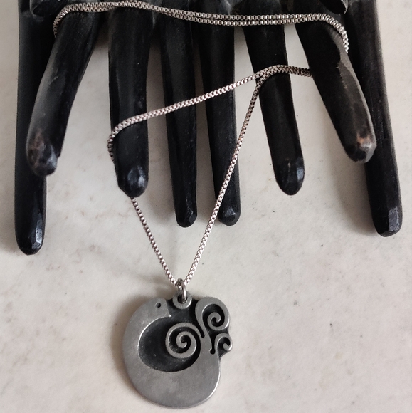 Vintage Sweden Artist R.Tennesmed Bird Necklace Pewter MCM - Picture 5 of 13